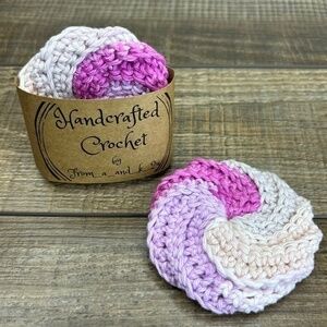 Handcrafted Crochet Spiral Tawashi Scrubbies Set Cotton Yarn Handmade